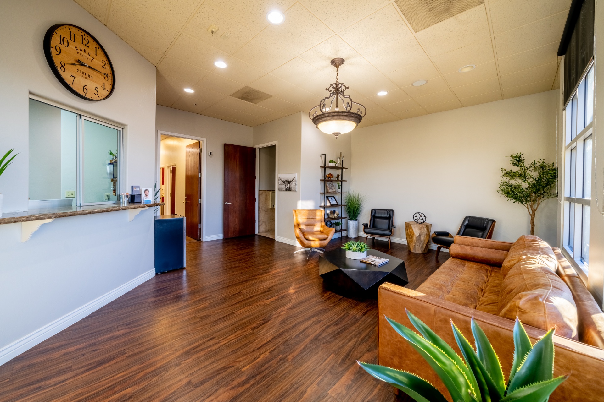 Reception area and patient waiting lounge